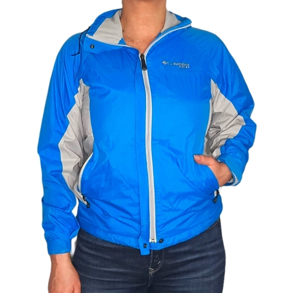 Columbia XCO Packable Hooded Jacket Size Small Blue Grey